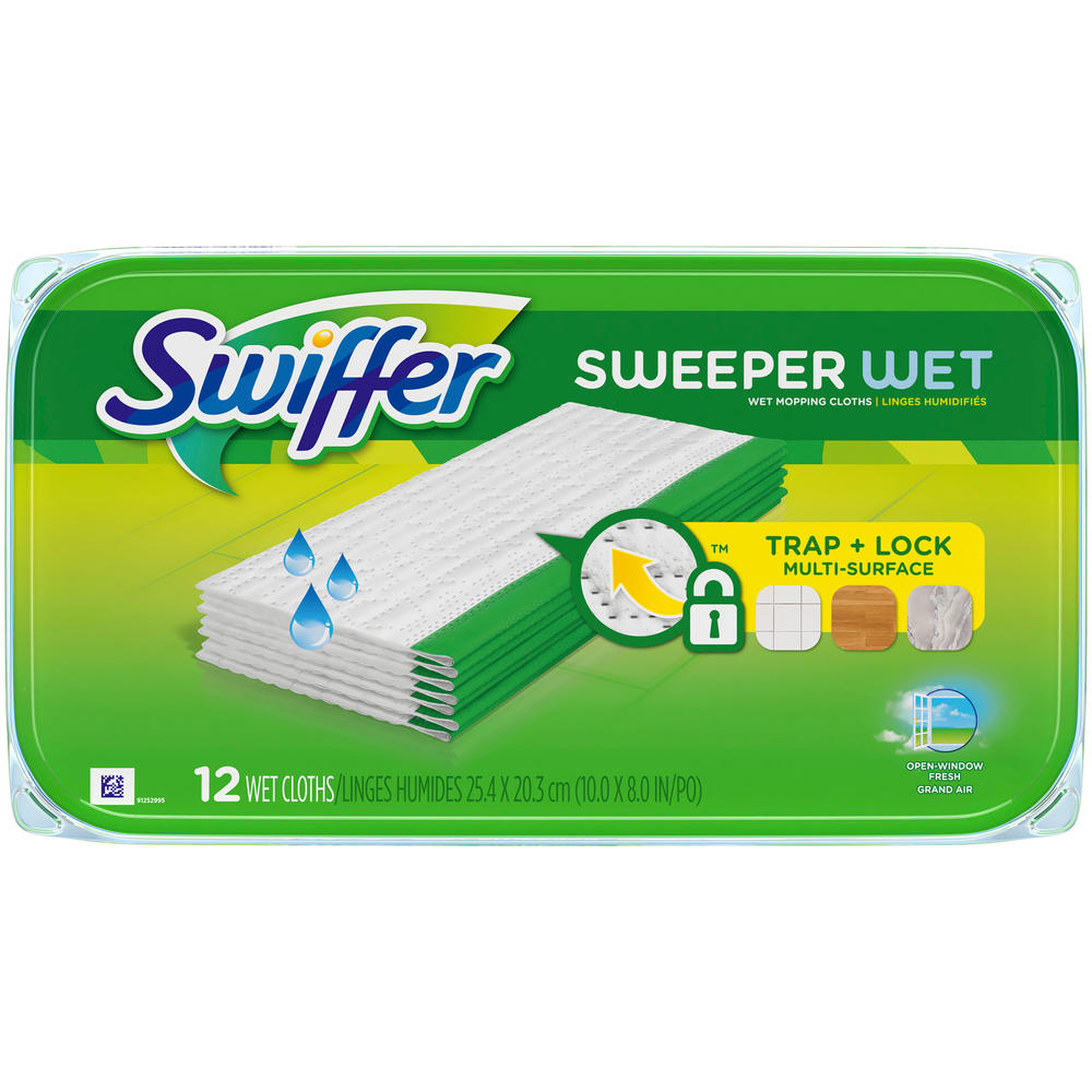 Swiffer  Sweeper Wet Mopping Cloths, Open-Window Fresh, 12 count