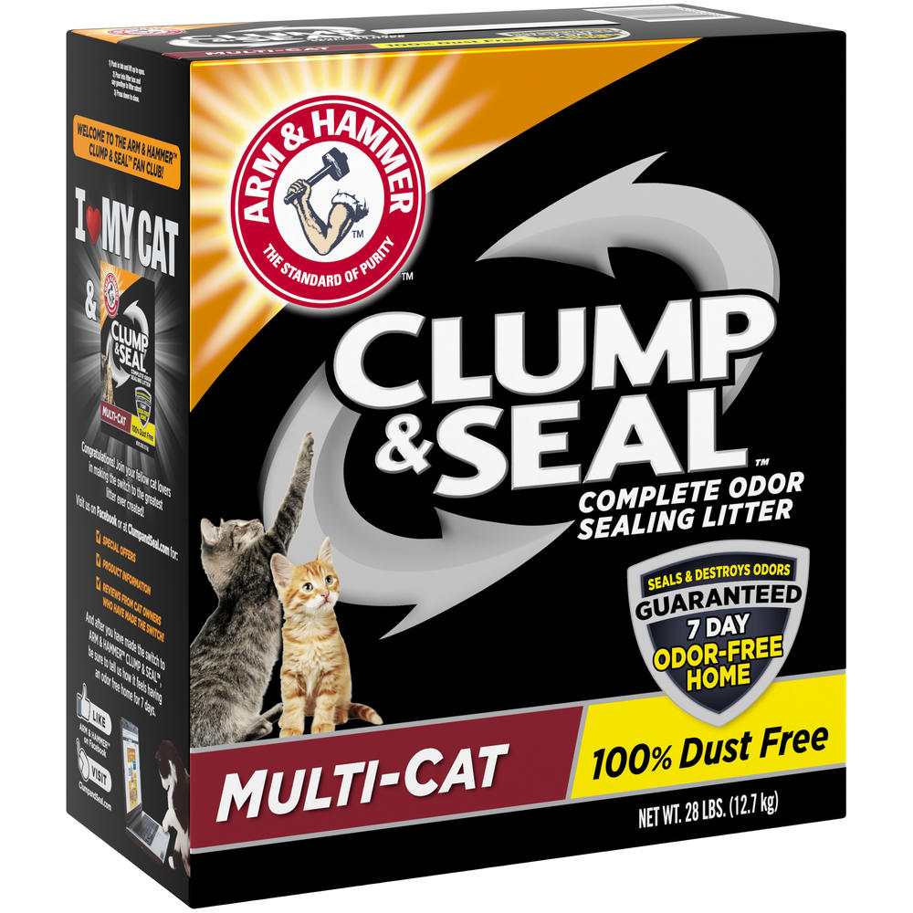 Arm & Hammer Clump & Seal Multi-cat Litter, 28 lbs