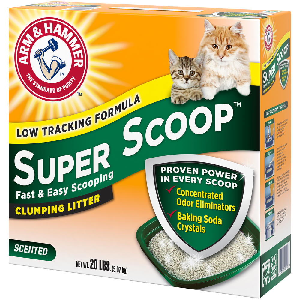 Arm & Hammer Super Scoop Clumping Litter, Fresh Scent, 20 lb (9.07 kg)