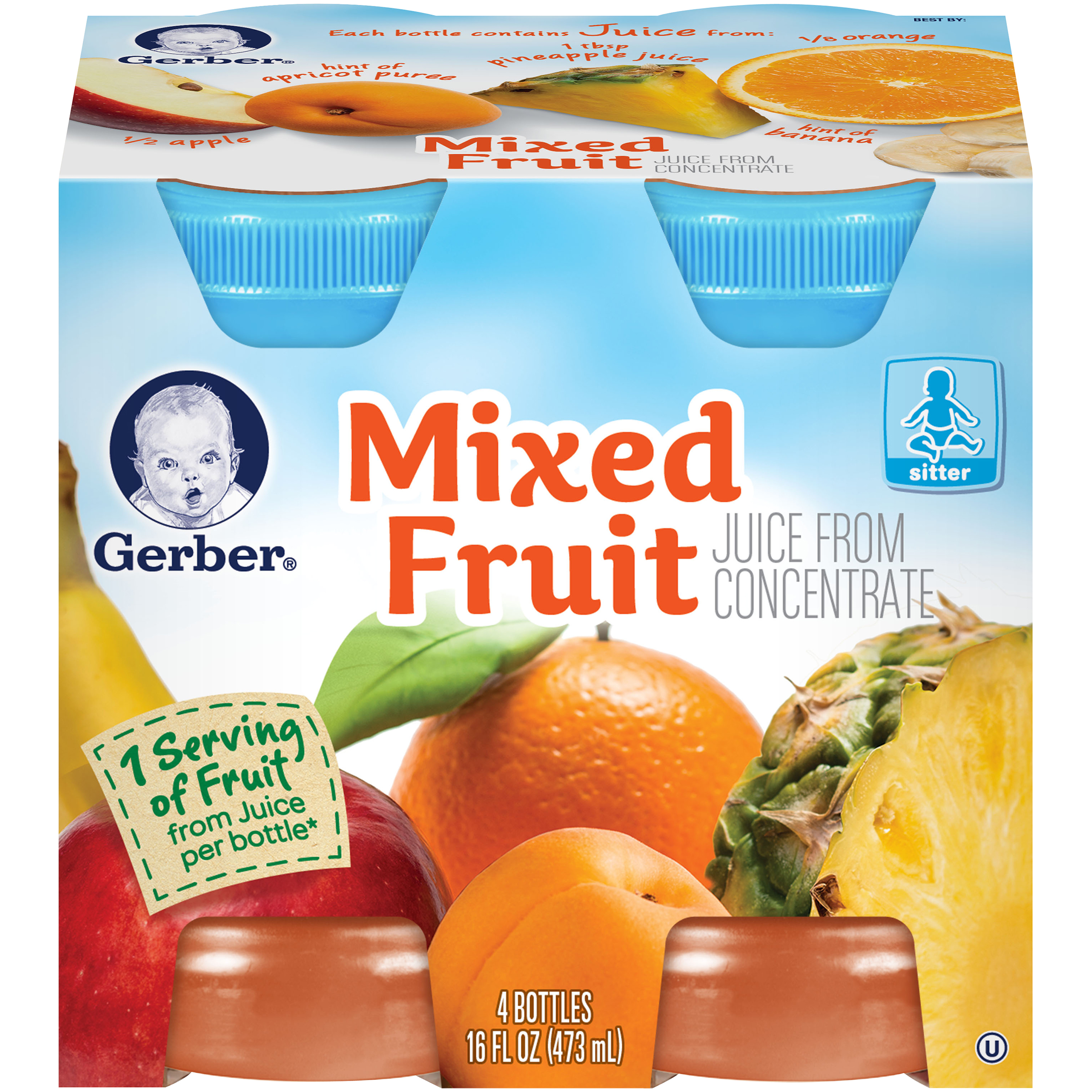 Gerber Baby Juice 100% Mixed Fruit Juice 16 fl oz