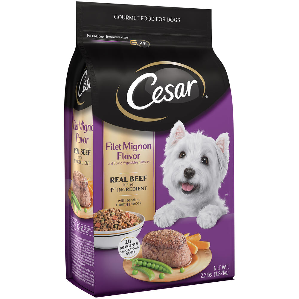 Cesar Filet Mignon Flavor and Spring Vegetables Garnish Dog Food 2.7 lb. Bag