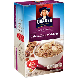 Quaker Instant Oatmeal, Raisin, Date & Walnut, 10 - 1.3 oz (37 g ...