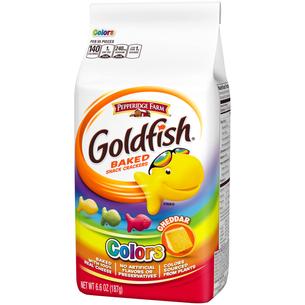 Pepperidge Farm Goldfish Colors Baked Snack Crackers, Cheddar, 6.6 oz (187 g)