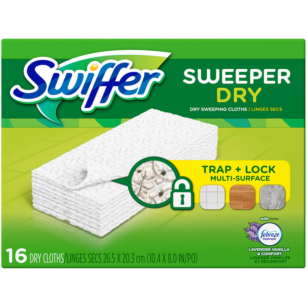 Swiffer Sweeper Dry Sweeping Refills, 16 cloths
