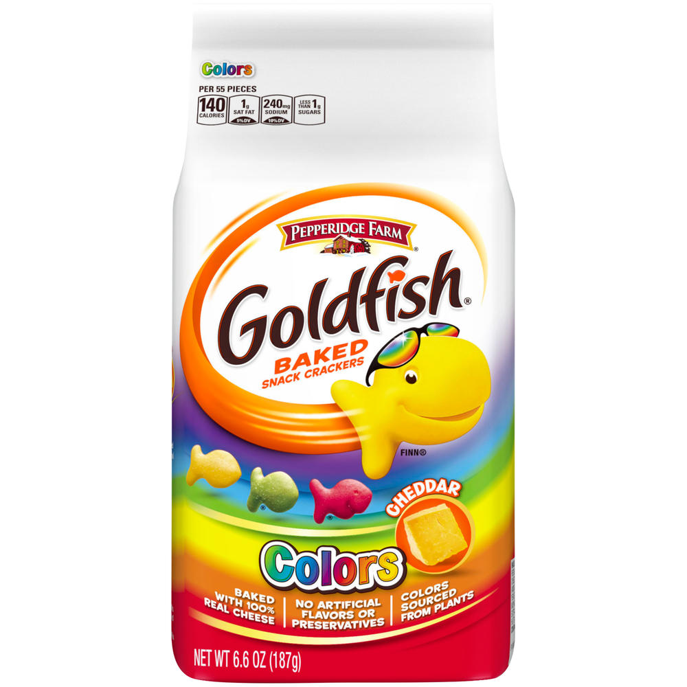 Pepperidge Farm Goldfish Colors Baked Snack Crackers, Cheddar, 6.6 oz (187 g)