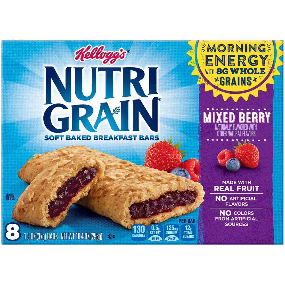 Kellogg's Nutri-Grain Cereal Bars, Mixed Berry, 8 - 1.3 oz (37 g) bars [10.4 oz (296 g)]