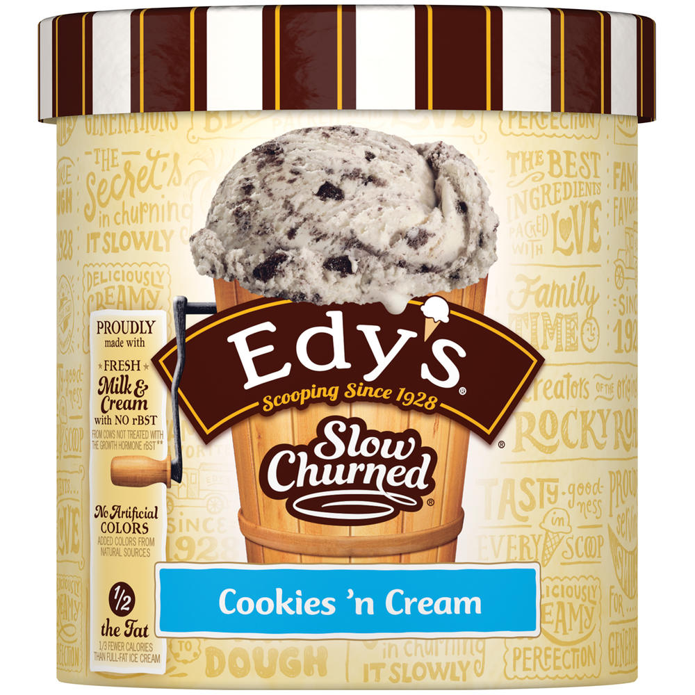Edy's Slow Churned Light Ice Cream, Cookies 'N Cream, 1.5 qt (1.41 l)