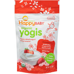 Happy Baby Happy Yogis Organic Superfoods Yogurt And Fruit Snacks Strawberry - 1 Oz - case Of 8(D0102H5W168)