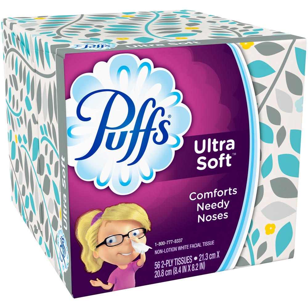 Puffs Facial Tissue, Non Lotion, White, 2-Ply 56 tissues