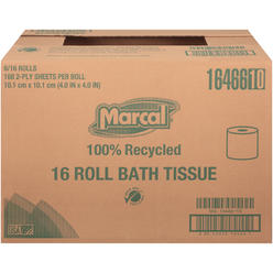Marcal Bathroom Tissue, 168 Sheets/Roll, 96 Rolls/Carton