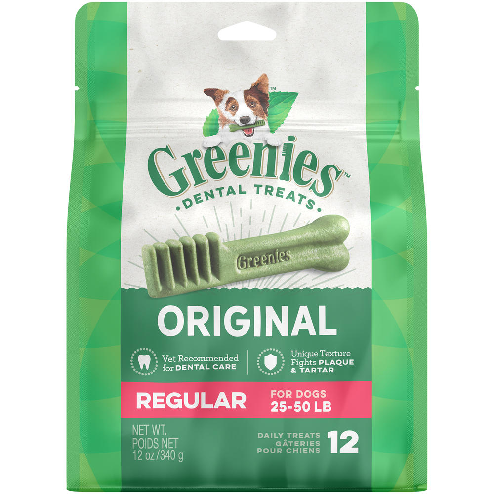 Greenies&#174; Canine Dental Chews, Treat-Pak, Regular, 12 Bones