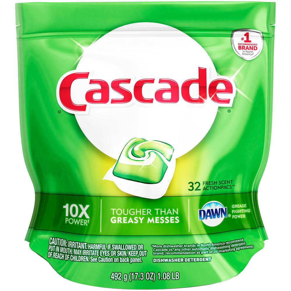Cascade  ActionPacs Dishwasher Detergent, Fresh Scent, 32 count