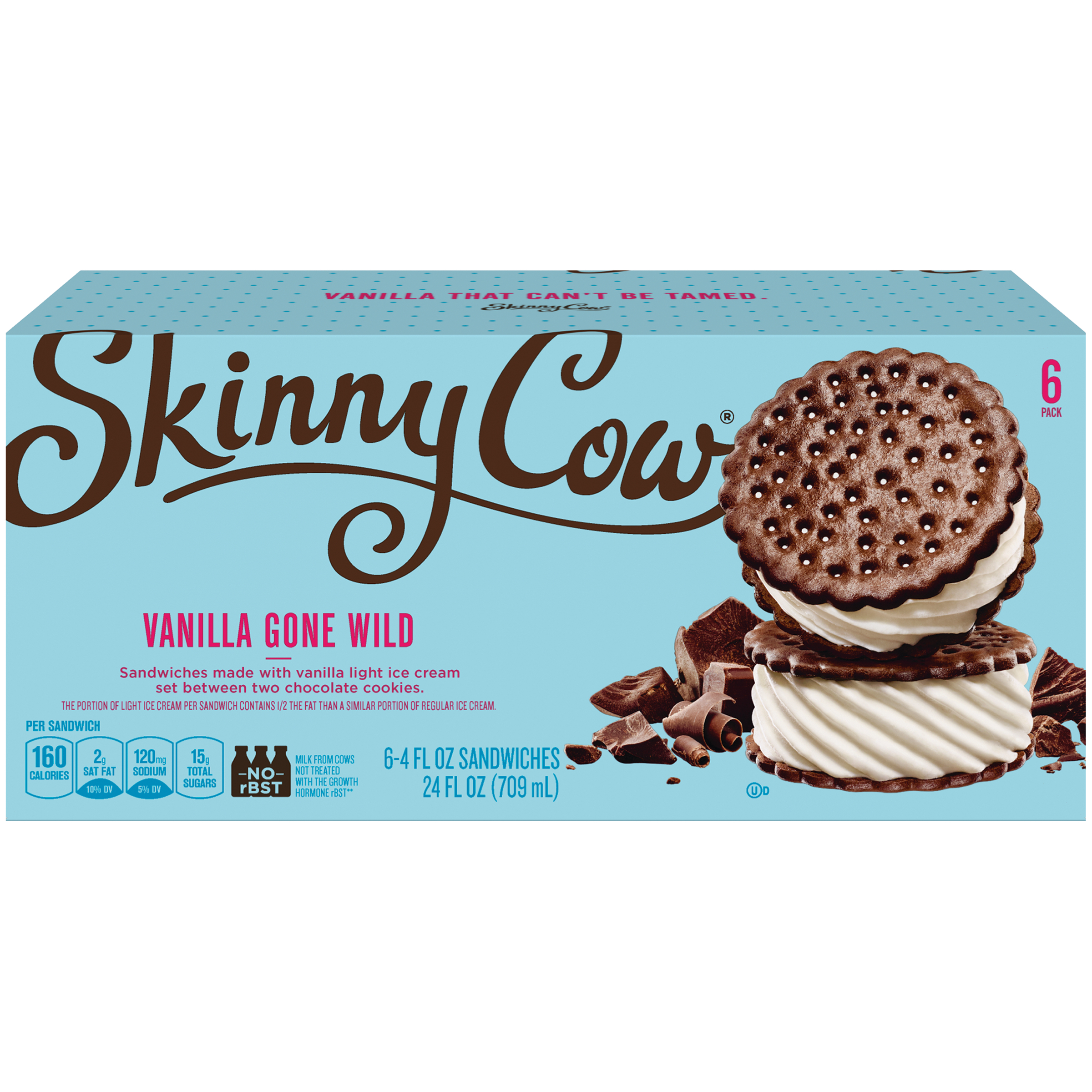 The Skinny Cow Ice Cream Sandwiches, Low Fat, Vanilla, 6 - 4 fl oz sandwiches [24 fl oz (709 ml)]