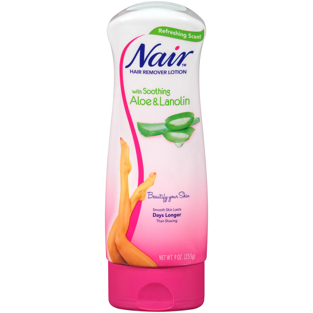 Nair Hair Remover Lotion, For Legs & Body, Aloe & Lanolin, 9 oz (255 g)