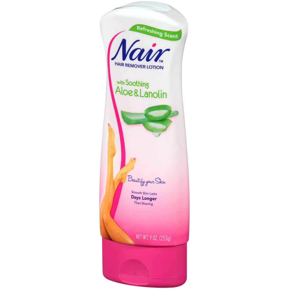 Nair Hair Remover Lotion, For Legs & Body, Aloe & Lanolin, 9 oz (255 g)
