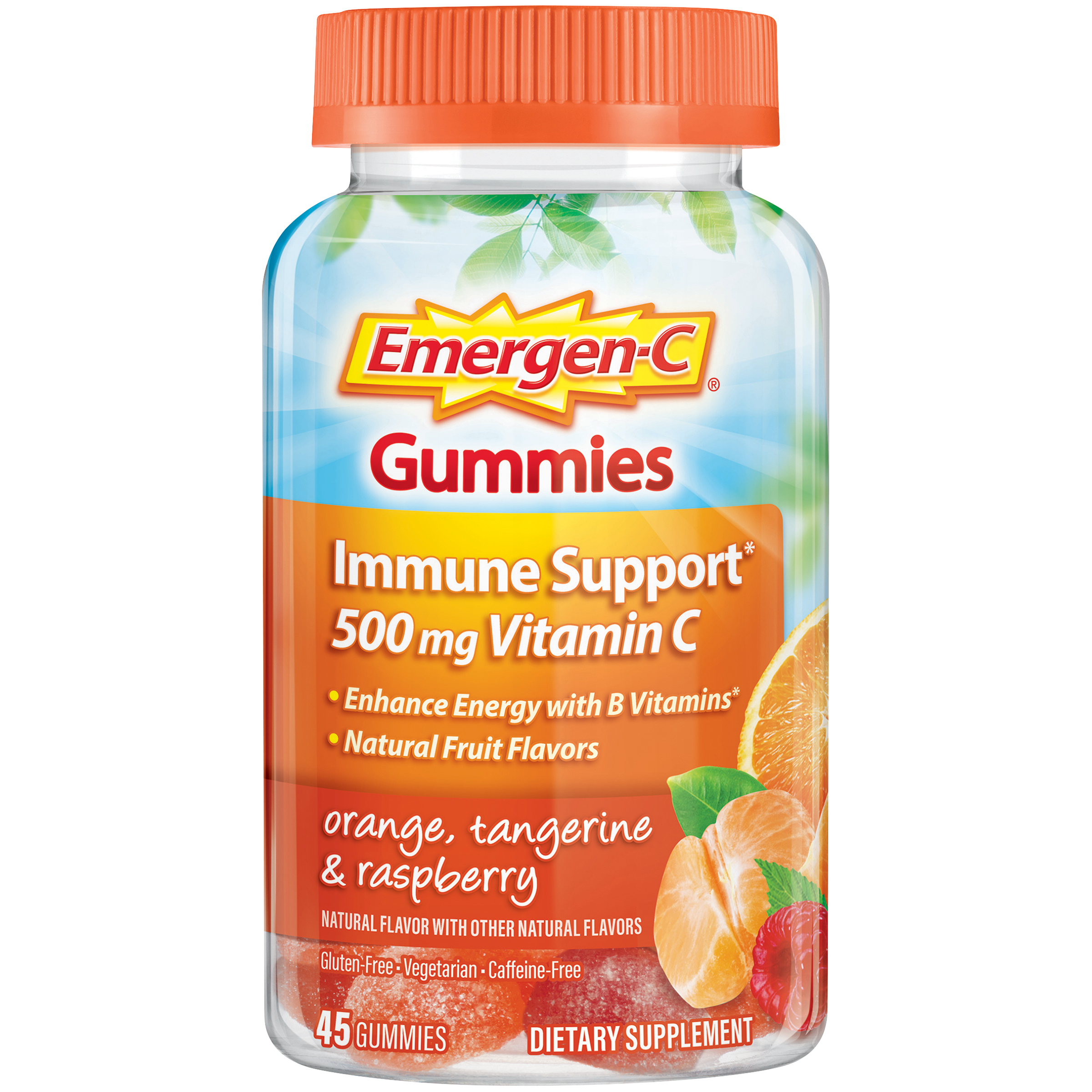 Emer'gen-C Jr. Emergen-C Immune Support Orange, Tangerine & Raspberry ...