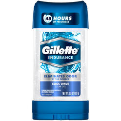 GILLETTE Anti-Perspirant/Deodorant, Clear Gel, Cool Wave, 4 oz (113 g)