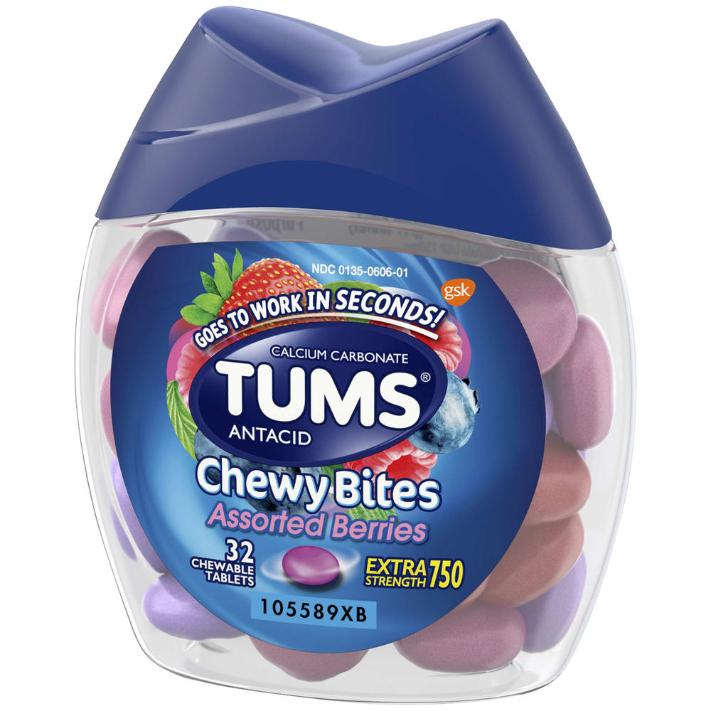 Tums &#174; Chewy Bites Extra Strength 750 Assorted Berries Antacid Chewable Tablets 32 ct Bottle