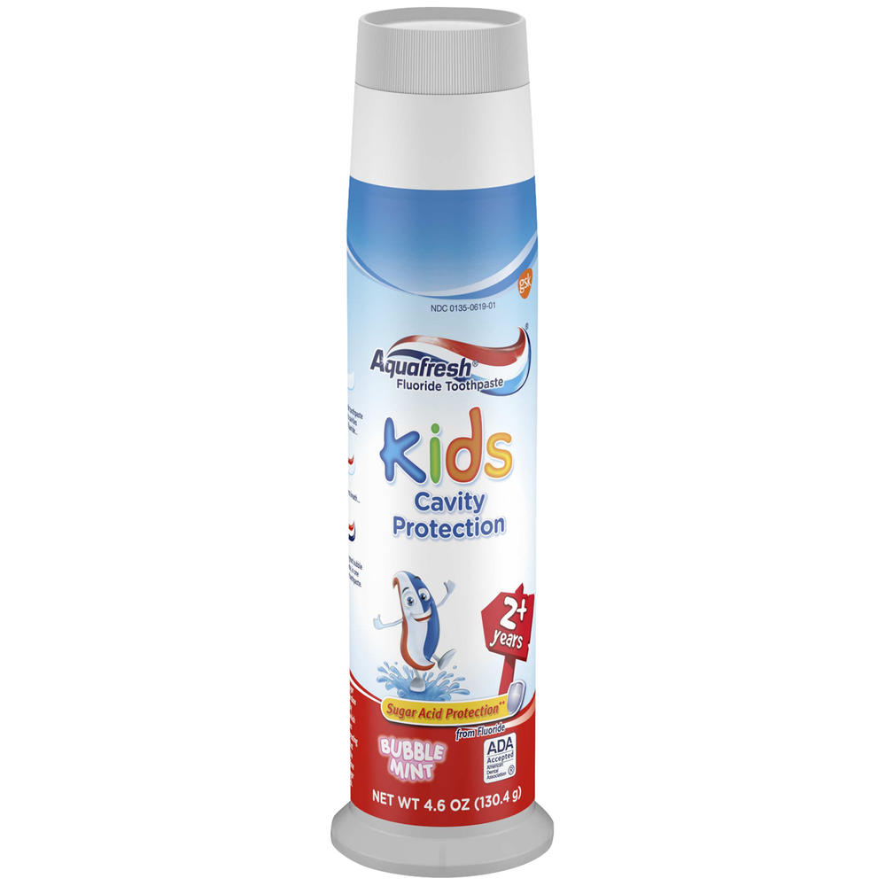 AquaFresh Kids Toothpaste, Fluoride, Cavity Protection, Bubble Mint, 4.6 oz (130.4 g)
