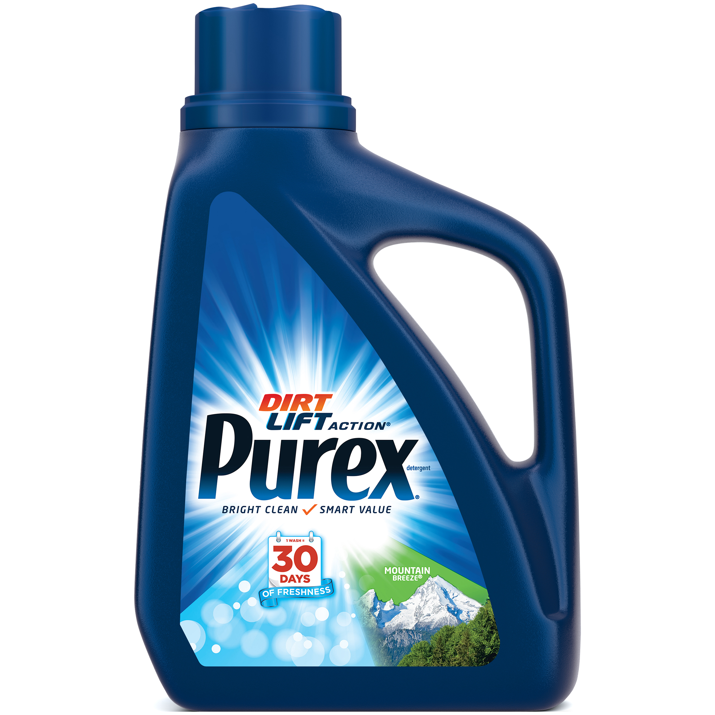 Purex Liquid Detergent, HE,Triple Action, Mountain Breeze, 50 fl oz (1 qt 1 pt 2 fl oz) 1.47 lt