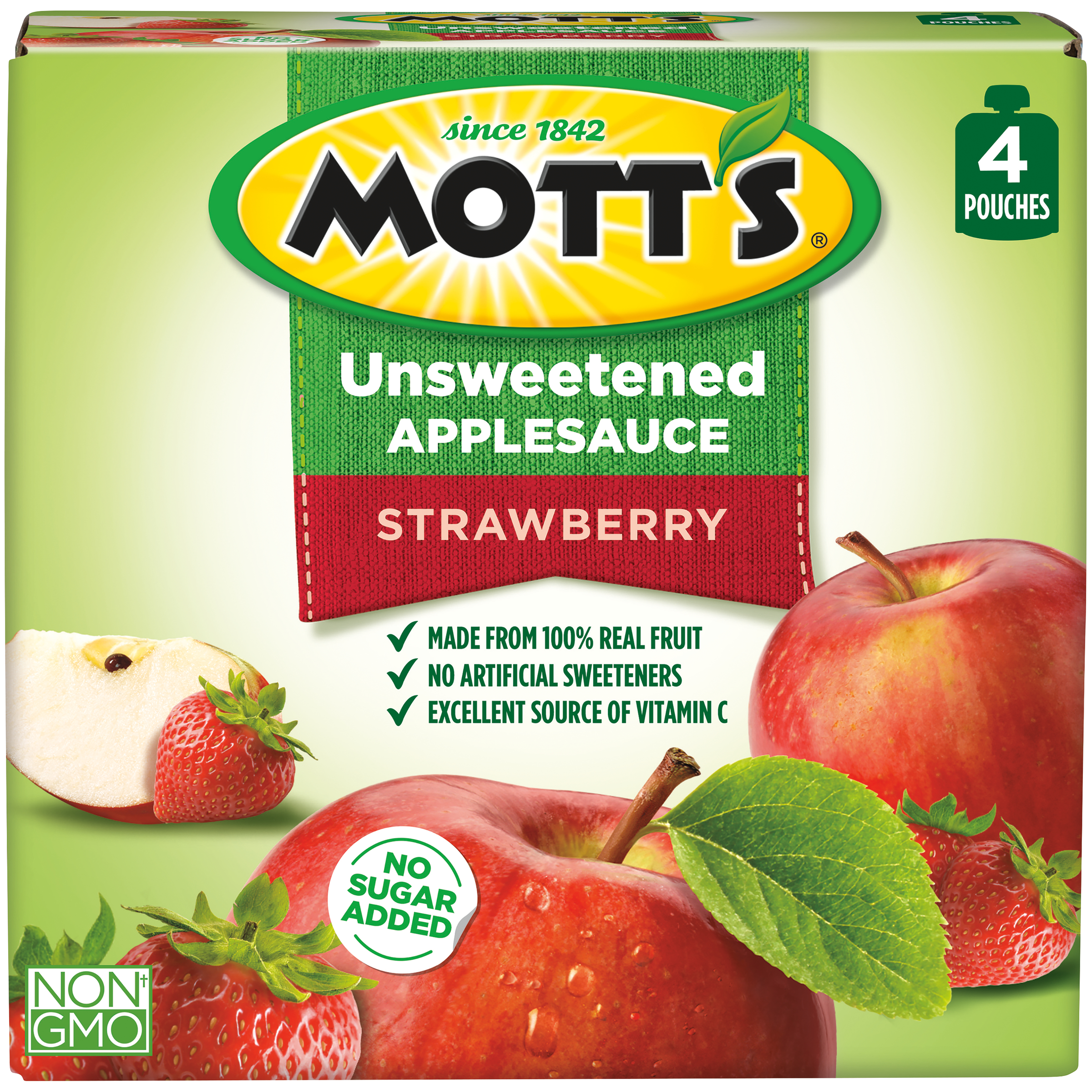 Mott's Apple Sauce Strawberry 3.2 oz Mott's Apple Sauce Strawberry 3.2 oz
