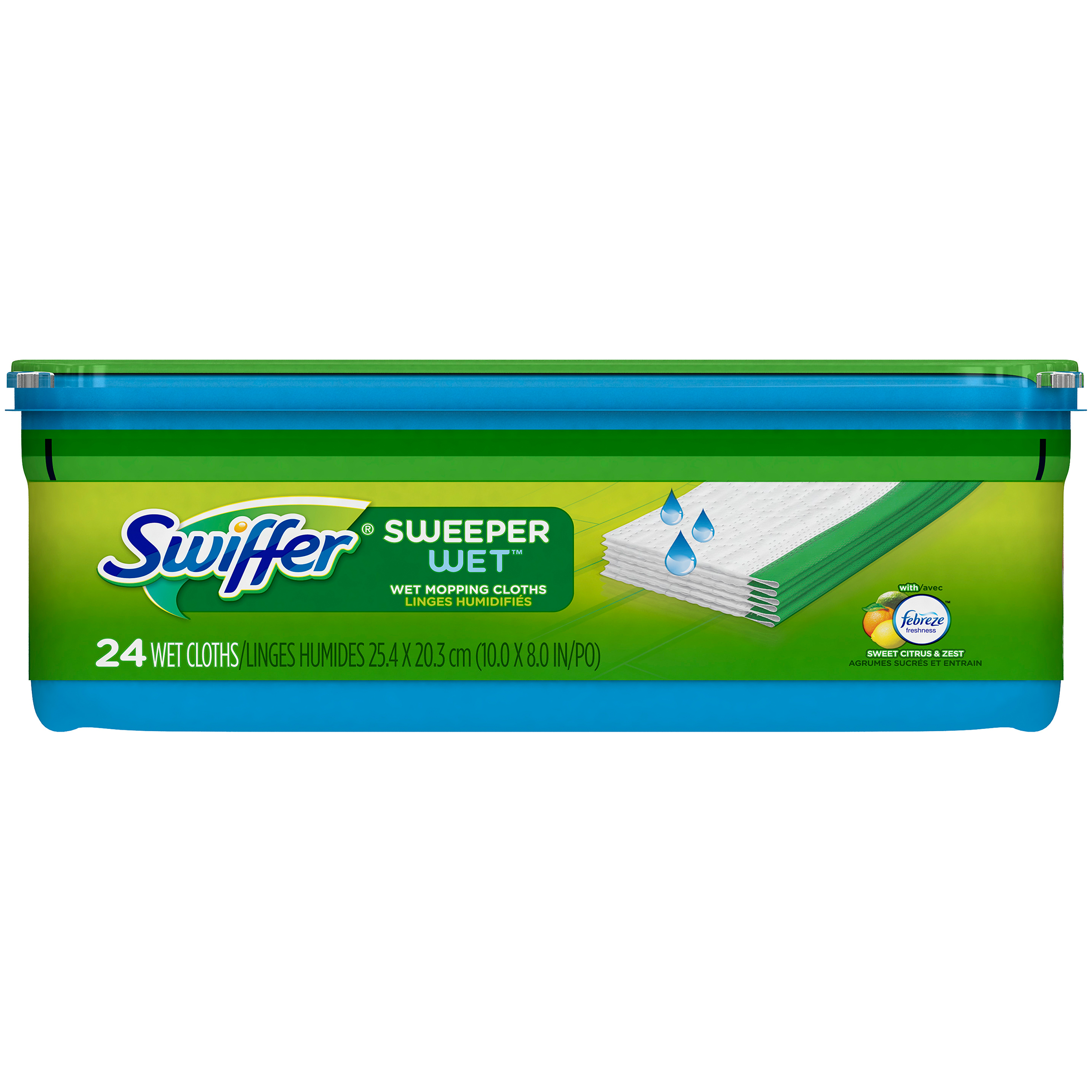 Swiffer Sweeper Wet Mopping Cloths, Refills, Citrus & Light, 24 cloths
