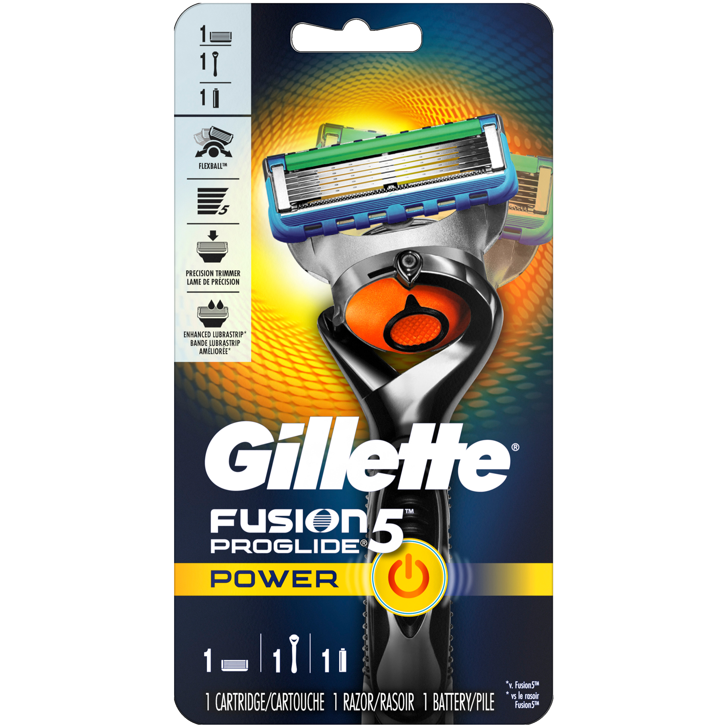 Gillette  Fusion5 ProGlide Power Men's Razor, Handle & 1 Blade Refill