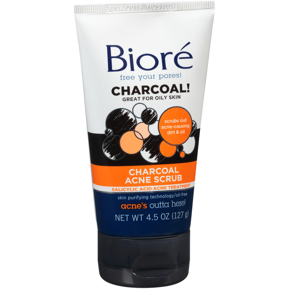 Biore Bior&#233; Charcoal Acne Scrub 4.5 oz. Tube