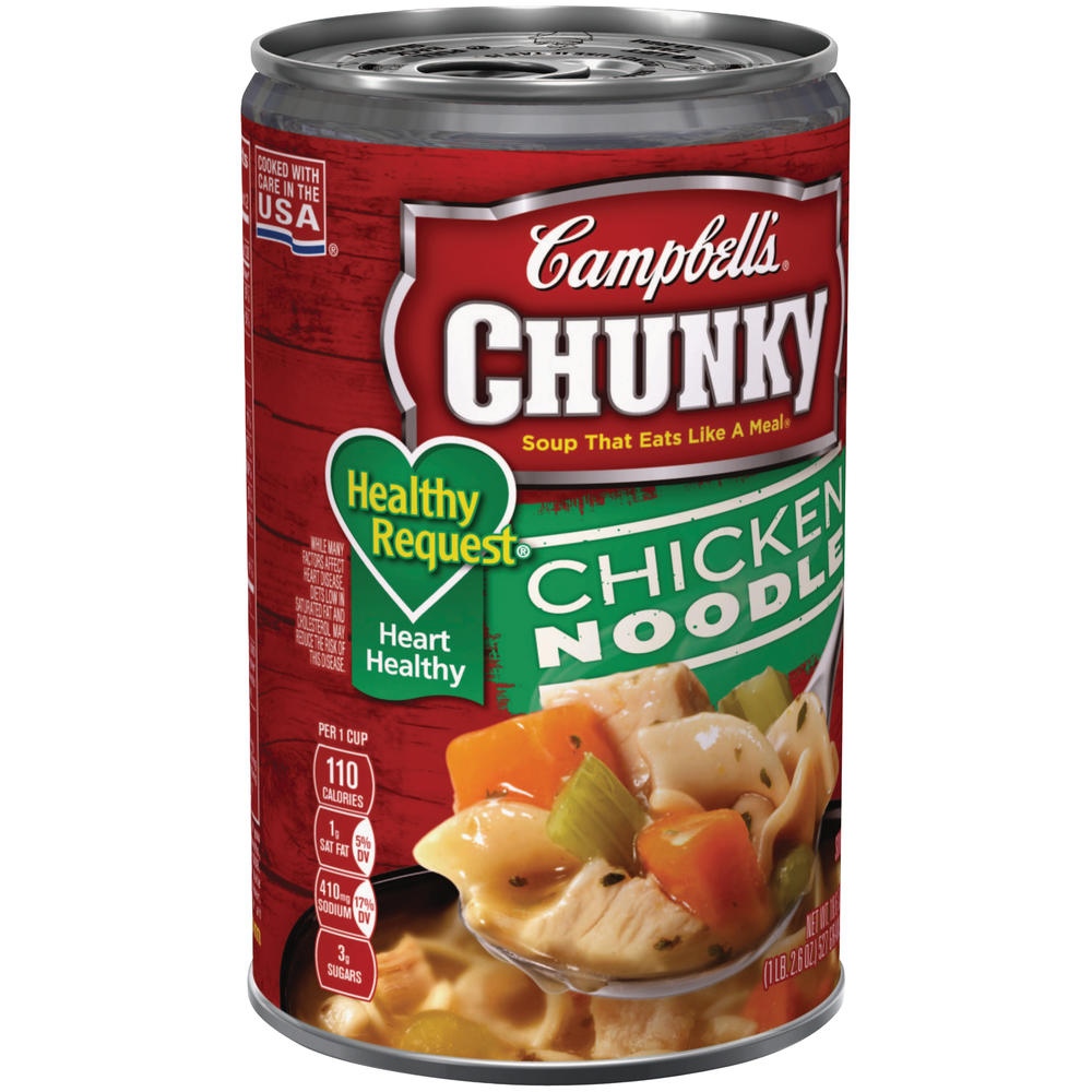 Campbell's Chunky Healthy Request Soup, Chicken Noodle, 18.6 oz (1 lb 2.6 oz) 527 g