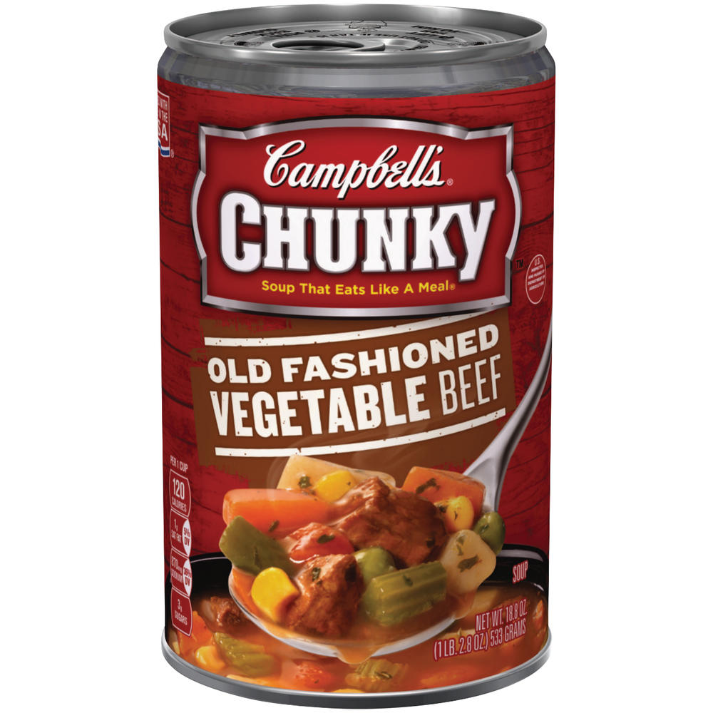 Campbell's Chunky Soup, Old Fashioned Vegetable Beef, 18.8 oz (1 lb 2.8 oz) 533 g