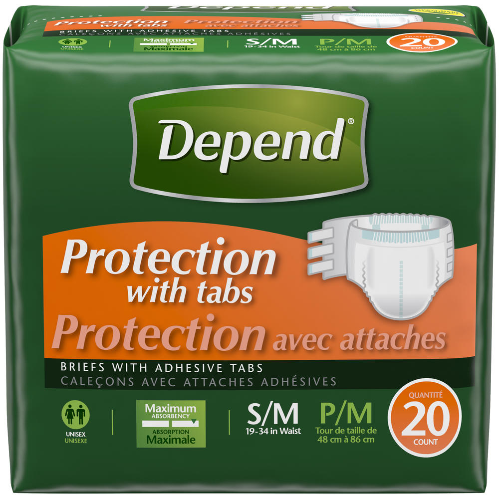 Depend ® Protection with Tabs Incontinence Underwear, Maximum Absorbency, Small/Medium