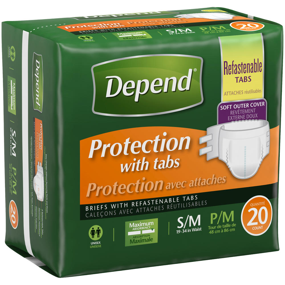 Depend &#174; Protection with Tabs Incontinence Underwear, Maximum Absorbency, Small/Medium