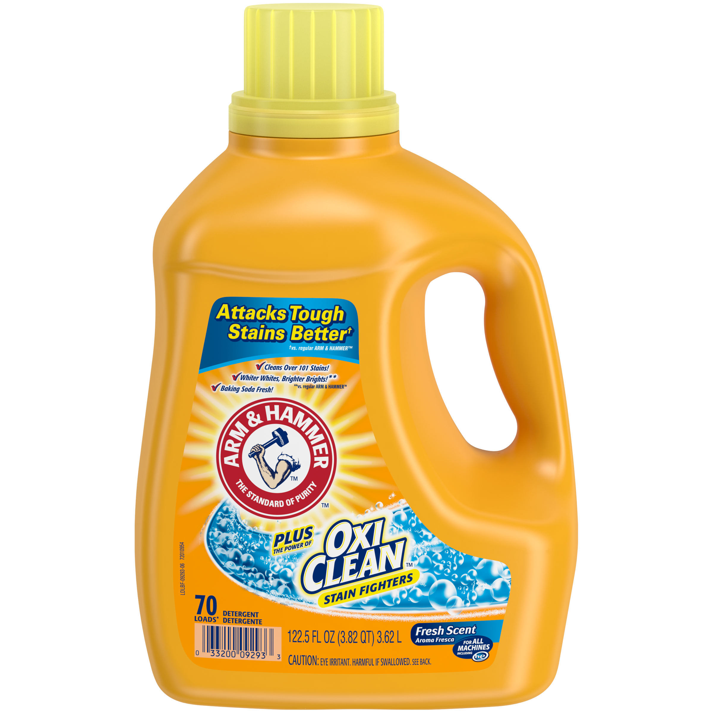 Arm & Hammer Plus Oxi Clean, Liquid Detergent, Concentrated, Fresh Scent, 125 fl oz (3.90 qt) 3.69 lt, Size: 125 oz. Arm & Hammer Plus Oxi Clean, Liquid Detergent, Concentrated, Fresh Scent, 125 fl oz (3.90 qt) 3.69 lt, Size: 125 oz.