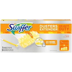 Swiffer Heavy Duty Dusters With Extendable Handle, 14" To 3 Ft Handle, 1 Handle And 3 Dusters/Kit