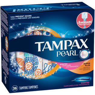 Pearl Tampons Plastic Super Plus Absorbency Fresh Scent 36 Tampons