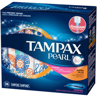 Pearl Tampons Plastic Super Plus Absorbency Fresh Scent 36 Tampons