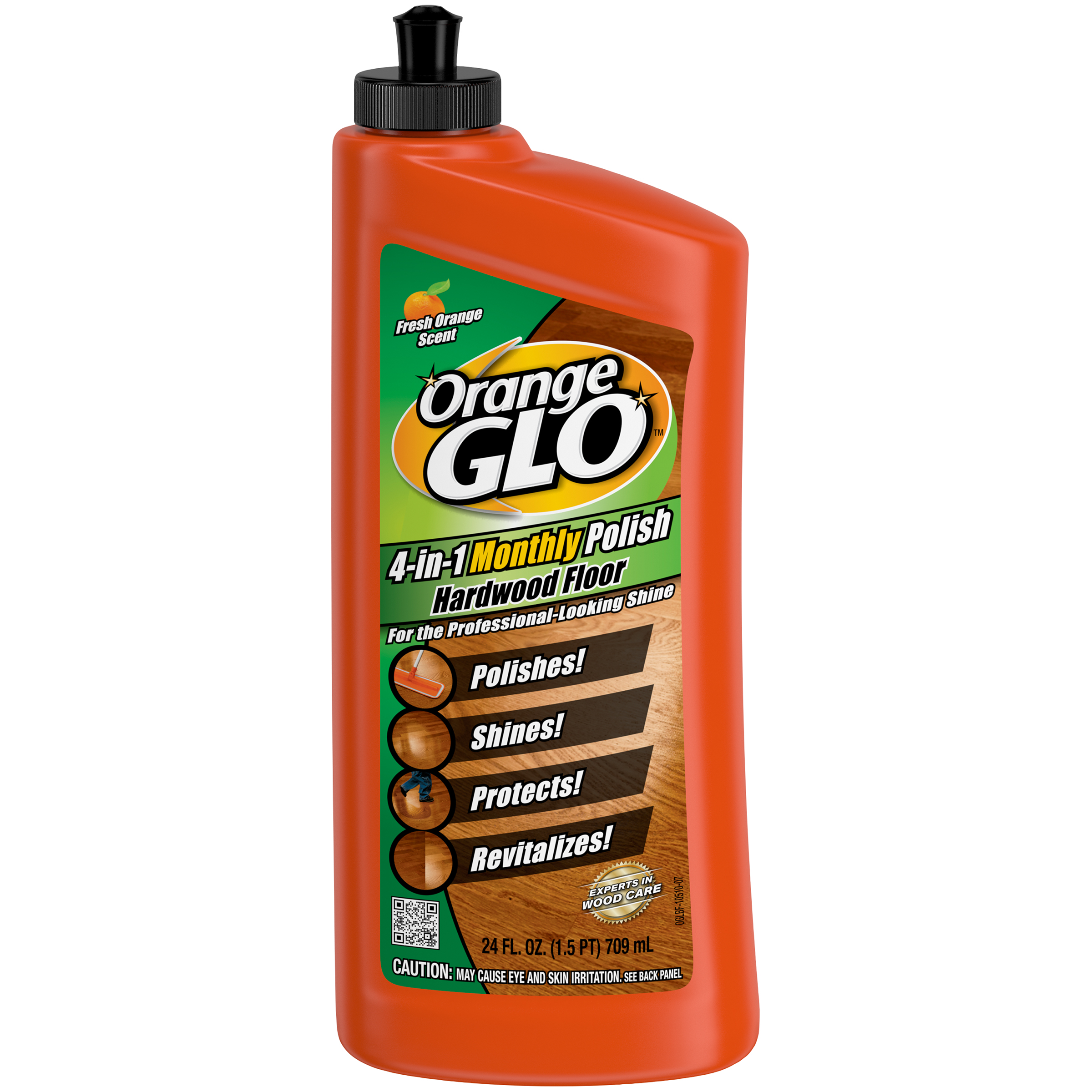 Orange Glo Hardwood Floor Cleaner, 4-In-1, Fresh Orange Scent, 24 fl oz