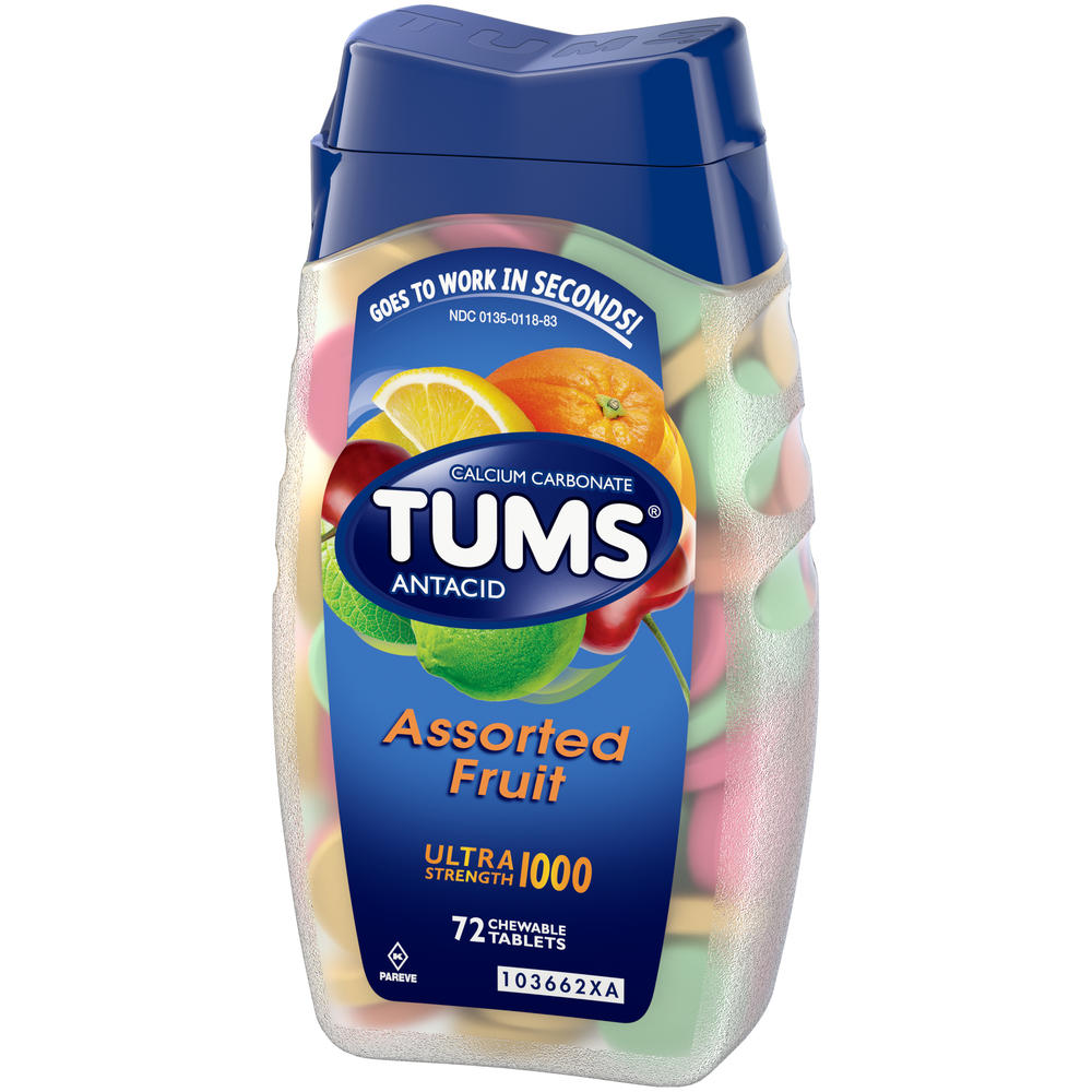 Tums &#174; Ultra Strength 1000 Assorted Fruit Antacid Chewable Tablets 72 ct Bottle