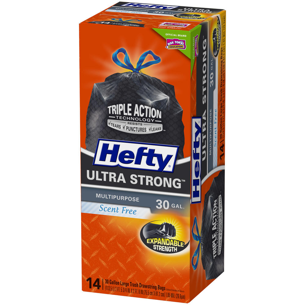 Hefty Ultra Flex Large Trash Drawstring Bags, 14 Count
