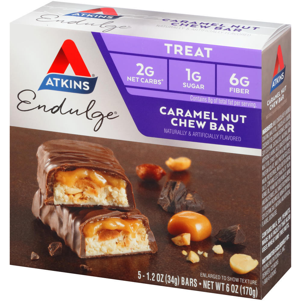 Endulge Caramel Nut Chew Bar, 5 - 1.2 oz (34 g) bars [6 oz (170 g)]