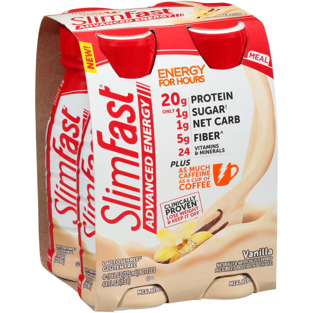 SlimFast&#174; Advanced Energy Vanilla Meal Replacement Shakes 4-11 fl. oz.  Bottles