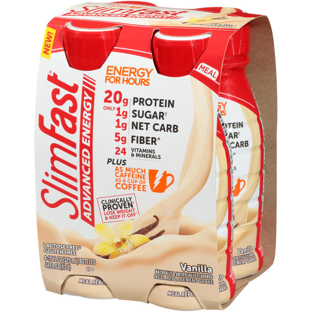SlimFast&#174; Advanced Energy Vanilla Meal Replacement Shakes 4-11 fl. oz.  Bottles