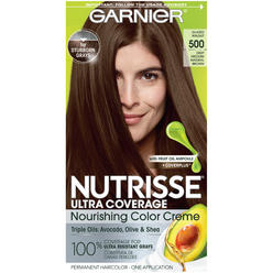 L'Oreal Garnier Nutrisse Ultra Coverage Hair Color, Deep Medium Natural Brown (Glazed Walnut) 500 (Packaging May Vary), Pack of 1