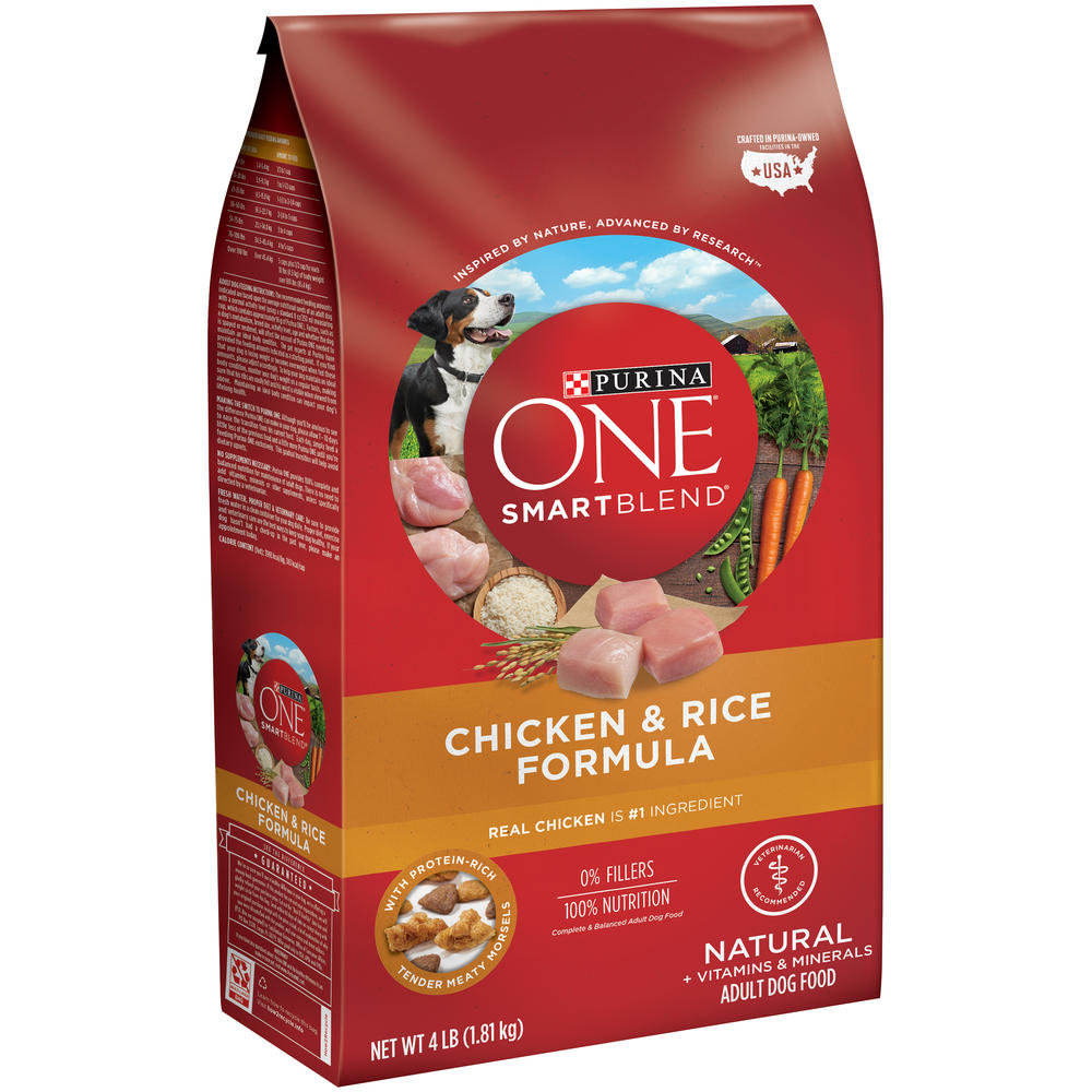 Purina ONE SmartBlend Chicken & Rice Formula Adult Premium Dog Food 4 lb. Bag