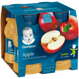 Gerber Juice, Apple, 4 - 4 fl oz (118 ml) bottles [16 fl oz (473 ml)]