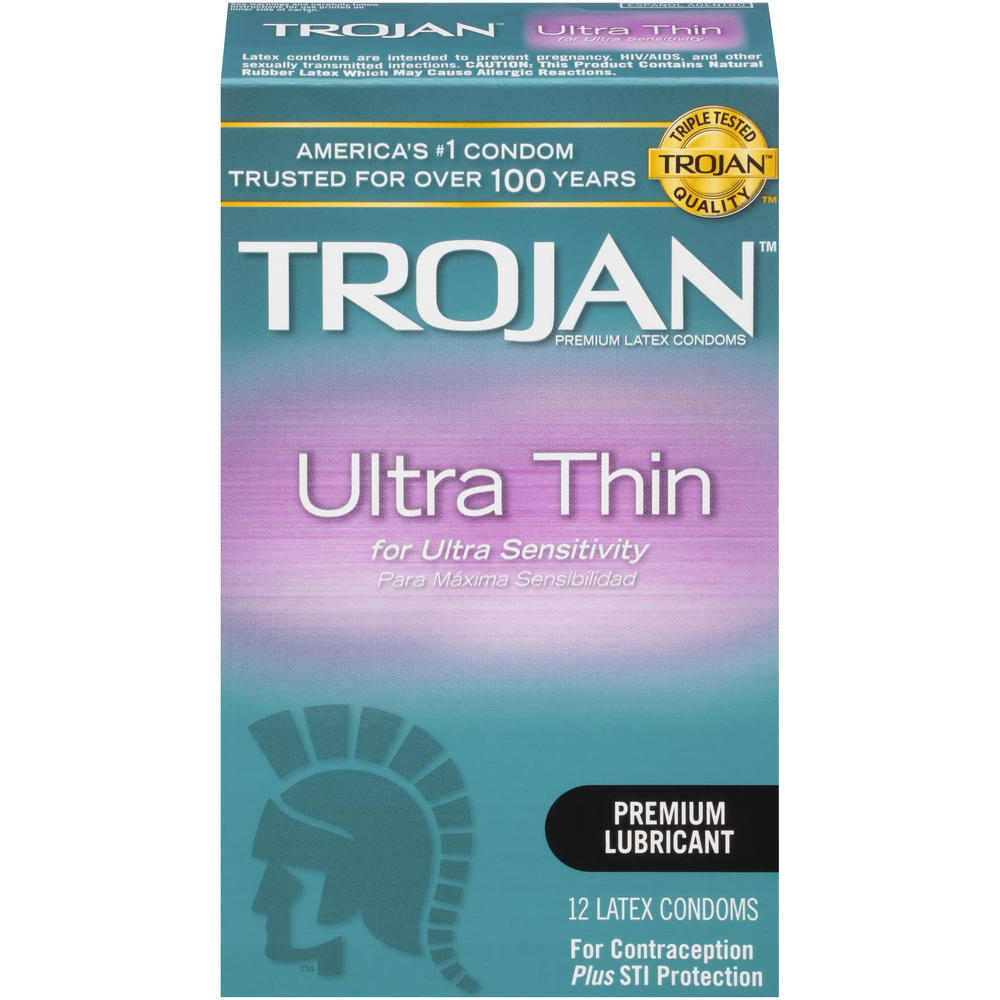 Sensitivity Condoms, Premium Latex, Premium Lubricant, Ultra Thin, 12 condoms