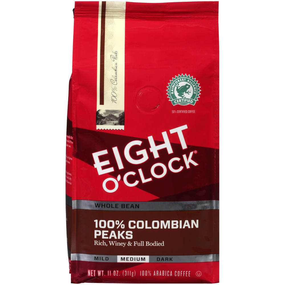 Eight O'Clock Coffee 100% Colombian Whole Bean 11.00 oz