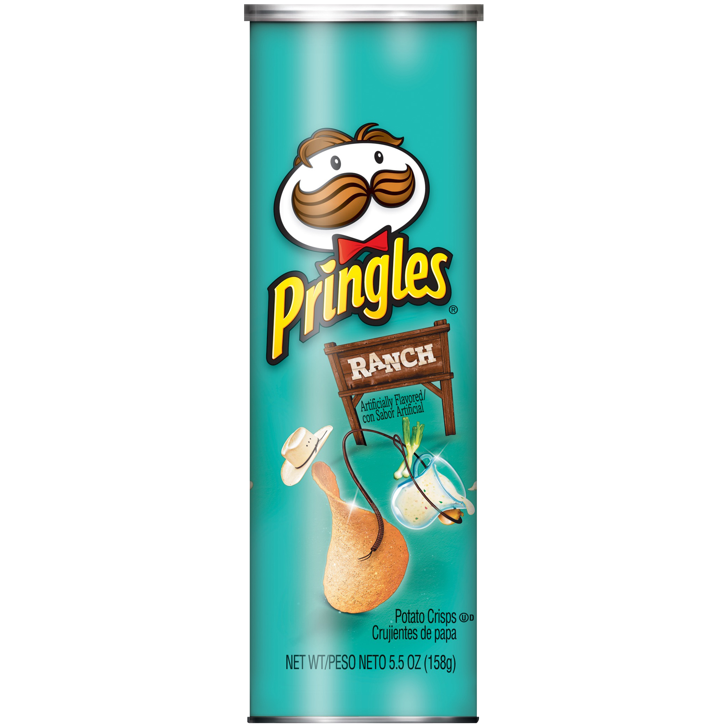 Pringles &#160;Potato Crisps Chips, Ranch Flavored, 5.5 oz Can