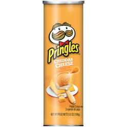 Pringles Potato Crisps Chips, Lunch Snacks, Snacks On The Go, Cheddar Cheese, 5.5oz Can (1 Can)
