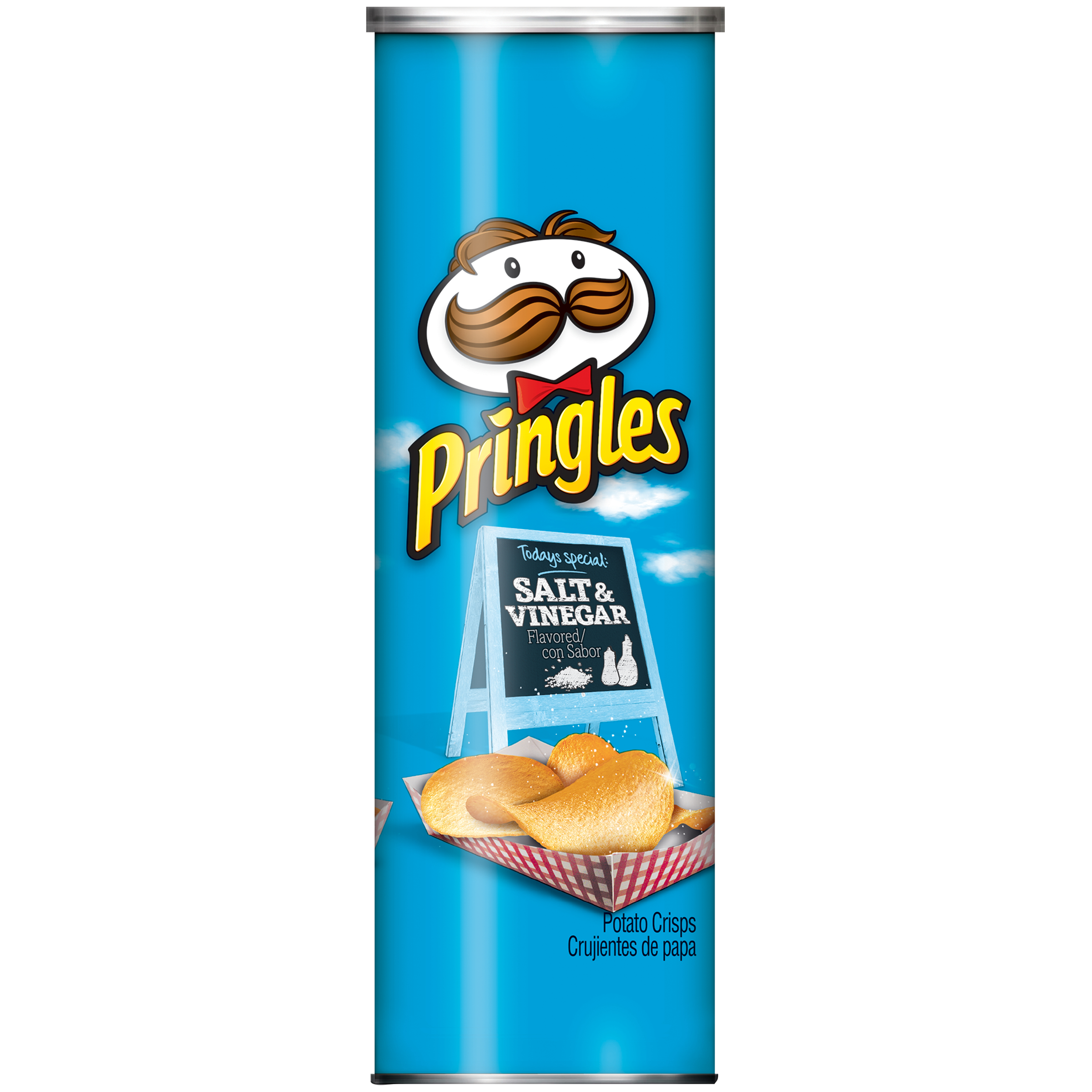 Pringles " Potato Crisps Chips, Salt and Vinegar Flavored, 5.5 oz Can "